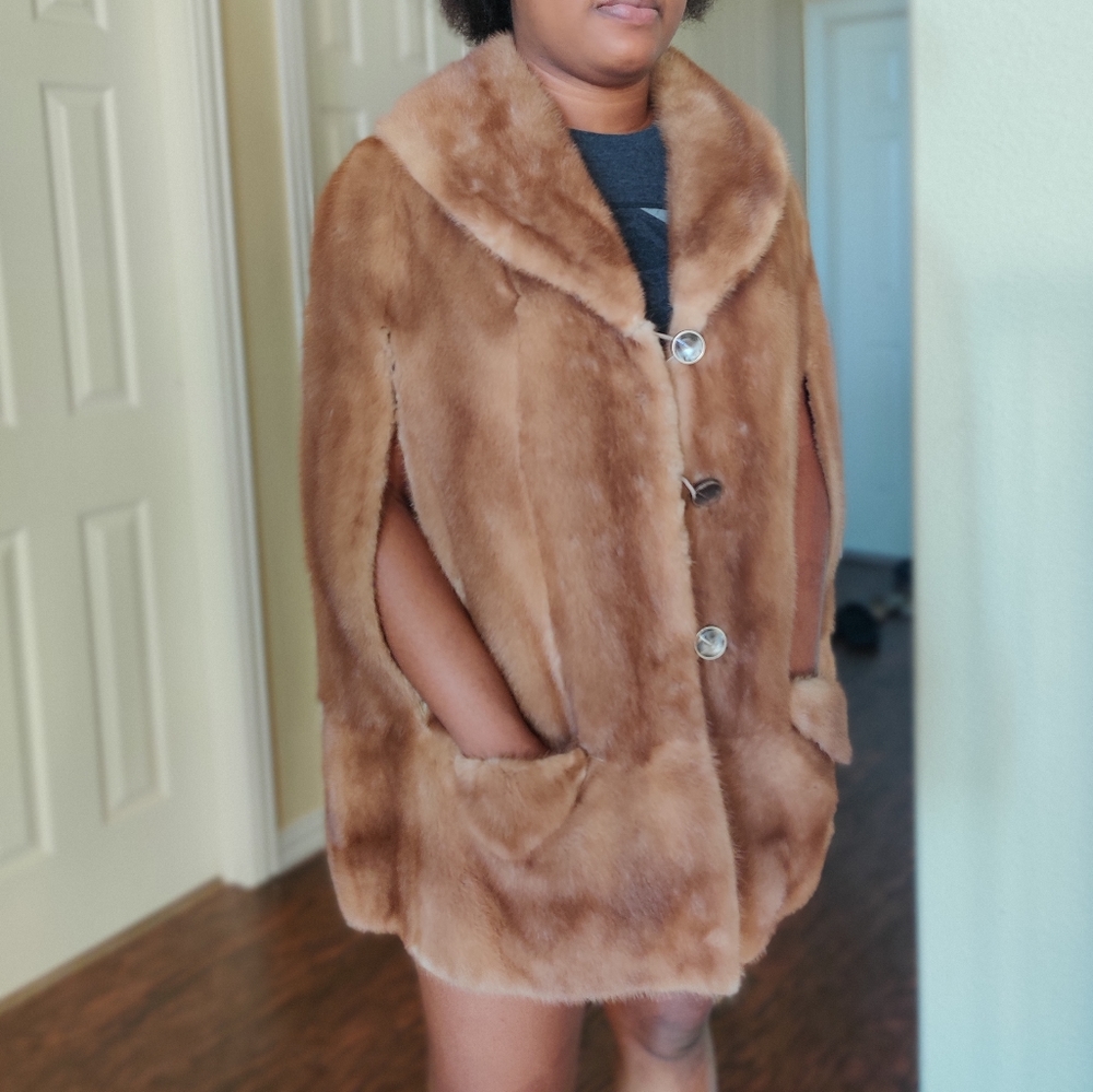 Vintage Mink Fur Poncho Coat - Picture 6 of 16